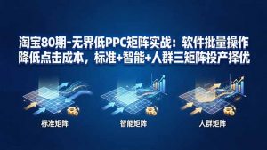 淘宝80期-无界低PPC矩阵实战：软件批量操作降低点击成本，标准+智能+人群三矩阵投产择优-网创资源站