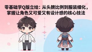 零基础学Q版立绘：从头身比例到服装细化，掌握让角色又可爱又有设计感的核心技法-网创资源站