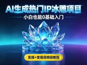 AI生成热门ip冰雕项目，小白也能0基础入门，实操+变现保姆级教程-网创资源站