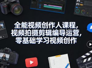 全能视频创作人课程，视频拍摄剪辑编导运营，零基础学习视频创作(更新2026年4月)-网创资源站
