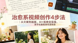 治愈系视频创作4步法｜从文案到画面，AI+剪映全实操，新手也能精准传递情感-网创资源站