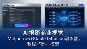 AI摄影商业视觉Midjourney+Stable Diffusion训练营，教程+软件+模型-网创资源站