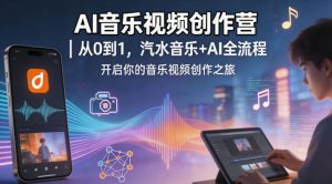 AI音乐视频创作营｜从0到1，汽水音乐+AI全流程，开启你的音乐视频创作之旅-网创资源站