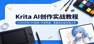 Krita AI创作实战教程：LORA应用+PS链接+手部修复，零基础也能快速上手-网创资源站