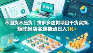 不囤货不压货｜拼多多虚拟项目干货实操，矩阵起店实现被动日入1K+【揭秘】-网创资源站