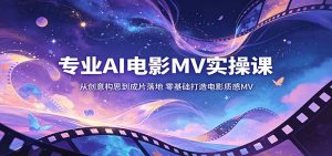 专业AI电影MV实操课:从创意构思到成片落地,零基础打造电影质感MV-网创资源站