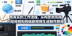 用真实的工作流程,从构思到完成AI短视频和网络剧视频生成制作教程-中英字幕-网创资源站