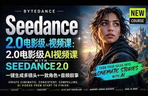 Seedance 2.0电影级AI视频课：一键生成多镜头+一致角色+音频叙事-网创资源站