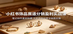 小红书饰品赛道分销盈利实战课:笔记创作素材拍摄,从起号到运营全链路实操-网创资源站