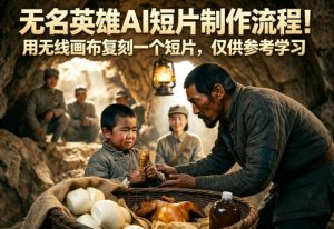 无名英雄AI短片制作流程!用无线画布复刻一个短片,仅供参考学习-网创资源站