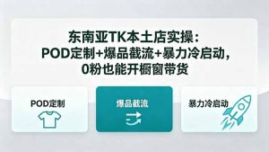 东南亚TK本土店实操-5月更新:POD定制+爆品截流+暴力冷启动,0粉也能开橱窗带货-网创资源站