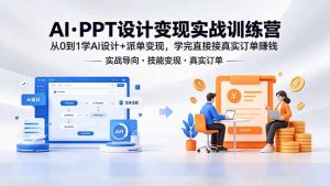 AI·PPT设计变现实战训练营,从0到1学AI设计+派单变现,学完直接接真实订单赚钱-网创资源站