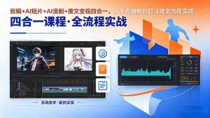 剪辑+AI短片+AI漫剧+推文变现四合一,从卡点抽帧到打斗戏全流程实战-网创资源站