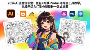 2026AI漫剧培训营:豆包+即梦+Vidu+海螺全工具教学,从提示词入门到分镜设计一站式掌握-网创资源站