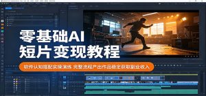 零基础AI短片变现教程:软件认知搭配实操演练,完整流程产出作品稳定获取副业收入-网创资源站