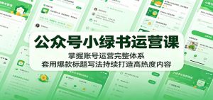 公众号小绿书运营课:掌握账号运营完整体系,套用爆款标题写法持续打造高热度内容-网创资源站