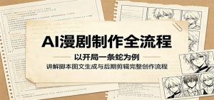 AI漫剧制作全流程:以开局一条蛇为例,讲解脚本图文生成与后期剪辑完整创作流程-网创资源站