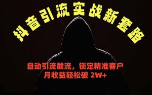 抖音引流实战新套路,挂机自动引流截流精准锁定客户,月收益破 2W+-网创资源站