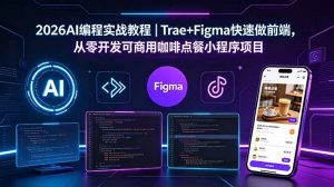 2026AI编程实战教程|Trae+Figma快速做前端,从零开发可商用咖啡点餐小程序项目-网创资源站