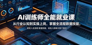 AI训练师全能就业课,从行业认知到实操上岗,掌握全流程数据技能,轻松入职新兴热门岗位-网创资源站
