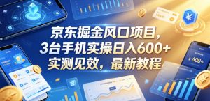 京东掘金风口项目,3台手机实操日入600+,实测见效,最新教程【揭秘】-网创资源站