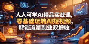 人人可学AI精品实战课,零基础玩转AI短视频,解锁流量副业双增收-网创资源站
