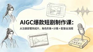 AIGC爆款短剧制作课:从注册部署到成片,角色形象+分镜+配音全流程-网创资源站