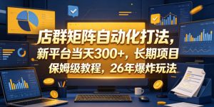 店群矩阵自动化打法，新平台当天300+，长期项目，保姆级教程，26年爆炸玩法【揭秘】-网创资源站