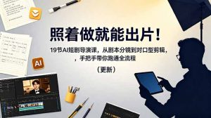 照着做就能出片！19节AI短剧导演课，从剧本分镜到对口型剪辑，手把手带你跑通全流程(更新-网创资源站
