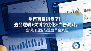 别再盲目铺货了!选品逻辑+关键字优化+广告漏斗,一套课打通亚马逊出单全流程-网创资源站