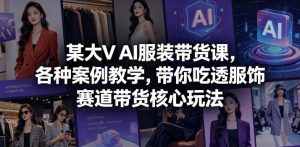 某大V AI服装带货课，各种案例教学，带你吃透服饰赛道带货核心玩法-网创资源站