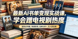 最新AI书单变现实战课，学会蹭电视剧热度，追热点书籍，快速变现，出单100+，日入四位数-网创资源站