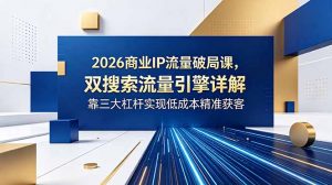 2026商业IP流量破局课，双搜索流量引擎详解，靠三大杠杆实现低成本精准获客-网创资源站