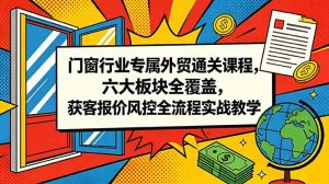 门窗行业专属外贸通关课程，六大板块全覆盖，获客报价风控全流程实战教学-网创资源站