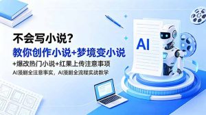 不会写小说?教你创作小说+梦境变小说+爆改热门小说+红果上传注意事项,AI漫剧全流程实战教学-网创资源站