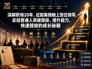 付费文章：深耕职场20年，近距离接触上百位领导，总结普通人突破层级、提升能力、快速提拔的成长秘籍(全网独家干货)-网创资源站