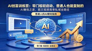 AI创富训练营:零门槛轻启动,普通人也能复制的AI赚钱之道,图文视频商单私域全路径-网创资源站