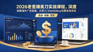 2026老董赚美刀实战课程,深度拆解海外广告联盟,从零入门mediabuy完整变现项目-网创资源站