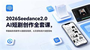 2026Seedance2.0AI短剧创作全套课,零基础系统教学AI漫剧短视频,从灵感到成片完整落地-网创资源站