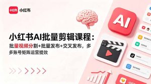 小红书AI批量剪辑课程：批量视频分割+批量发布+交叉发布，多账号矩阵运营提效-网创资源站