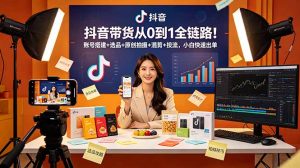 抖音带货从0到1全链路！账号搭建+选品+原创拍摄+混剪+投流，小白快速出单-网创资源站