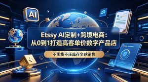 Etsy AI定制+跨境电商:从0到1打造高客单价数字产品店,不囤货不压库存全球销售-网创资源站