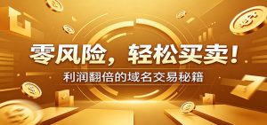 零风险域名交易实战秘籍:新手安全买卖教学,选品定价谈判实现收益翻倍-网创资源站