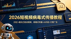 2026短视频病毒式传播教程:20亿+曝光已验证框架,病毒式传播+AI内容+付费广告-网创资源站