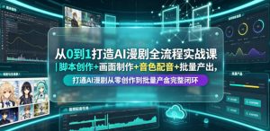 从0到1打造AI漫剧全流程实战课|脚本创作+画面制作+音色配音+批量产出,打通AI漫剧从零创作到批量量产完整闭环-网创资源站