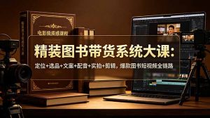 精装图书带货系统大课:定位+选品+文案+配音+实拍+剪辑,爆款图书短视频全链路-网创资源站