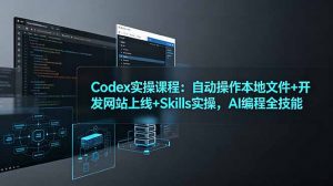 Codex实操课程:自动操作本地文件+开发网站上线+Skills实操,AI编程全技能-网创资源站
