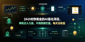 24小时挣美金的AI量化项目，单机日入几十美刀，不用熬夜盯盘，每天见收益【揭秘】-网创资源站