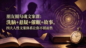 朋友圈勾魂文案课：洗脑+悬疑+催眠+故事，四大人性文案体系让你不销而售-网创资源站