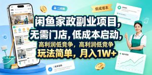 闲鱼家政副业项目，无需门店，低成本启动，高利润低竞争，玩法简单，月入1W+-网创资源站